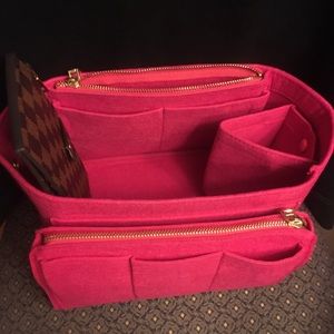 Purse tote Small hot pink insert zip case PM 25